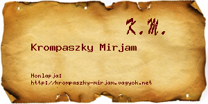 Krompaszky Mirjam névjegykártya